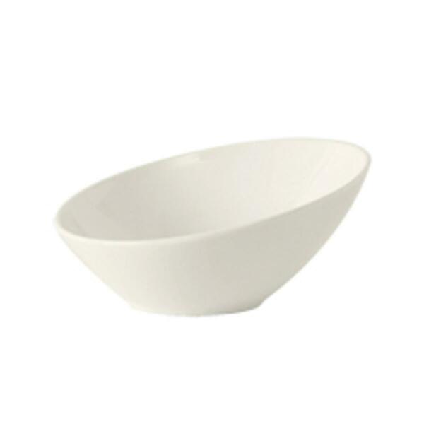 Tuxton China Vitrified China Slant Bowl Pearl White - 10.5 Oz - 1 Dozen AMU-407